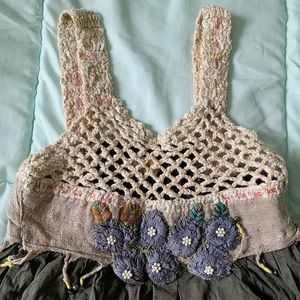 Free People Funky Crochet Top